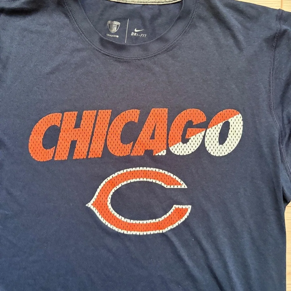 Nike Chicago Bears Dri-FIT Shirt Mens Medium Navy Blue NFL Training Tee